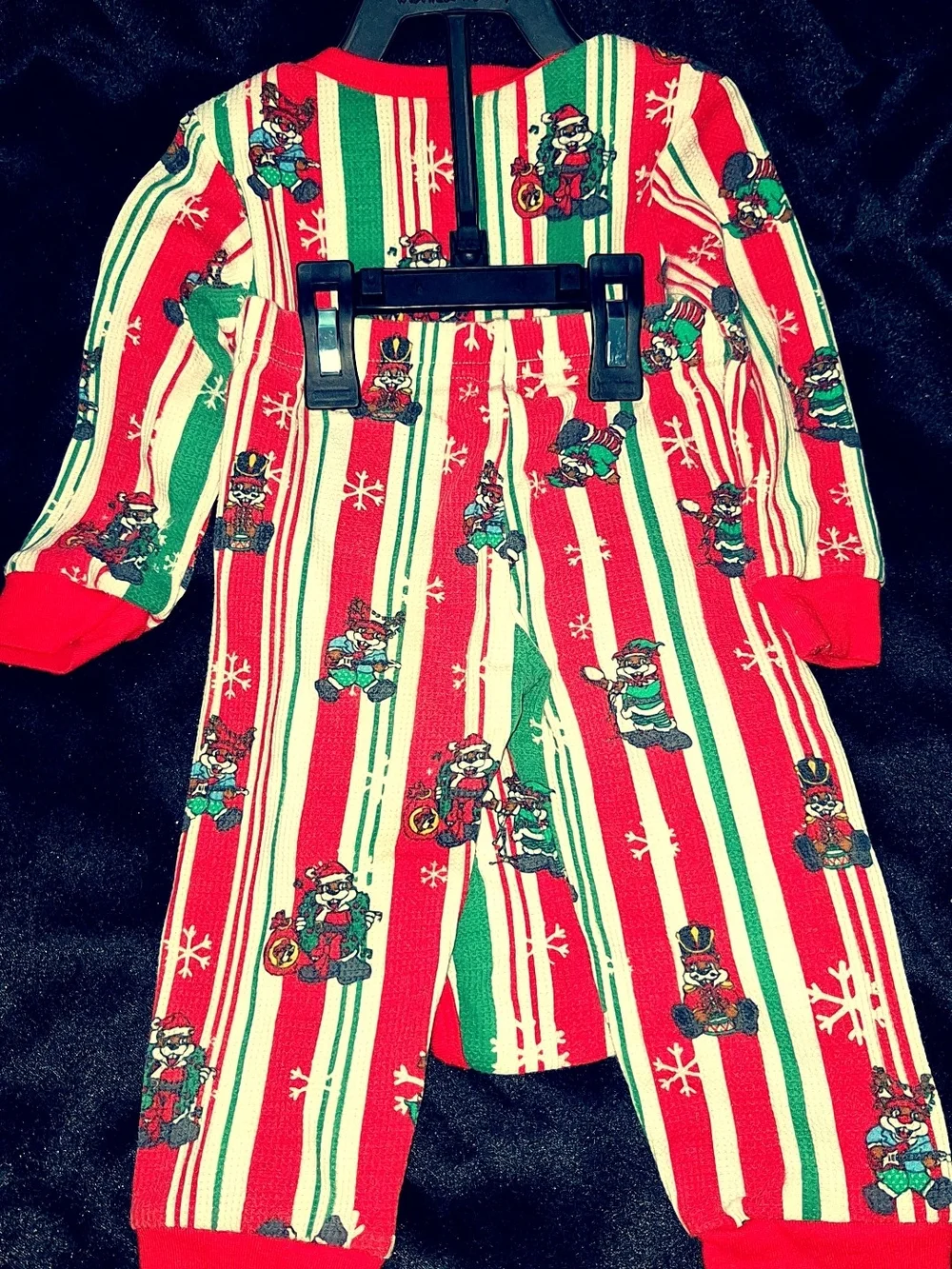 Buc-ee's Red & Green Holiday Stripe Baby Pajama Set